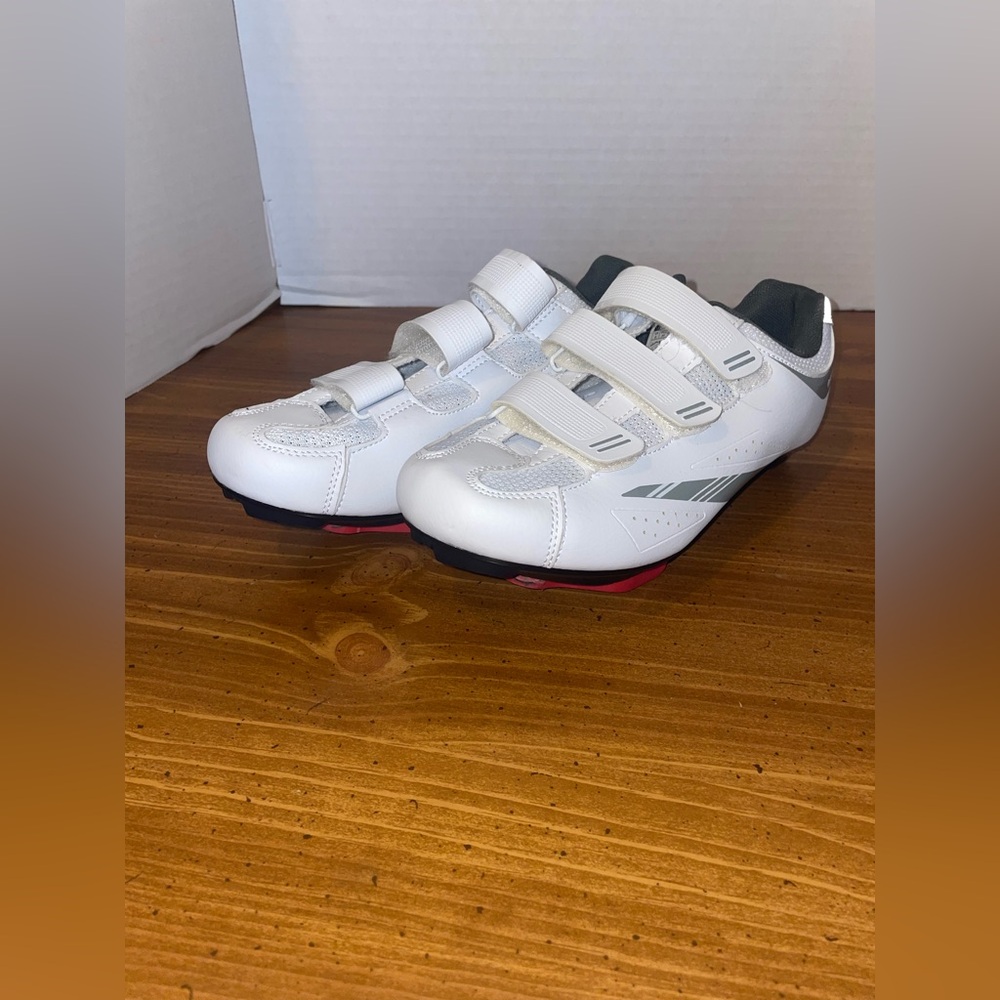 Tommaso Pista 100 Women’s Clip-In Cycling Shoes White Silver US Size 8 Clean